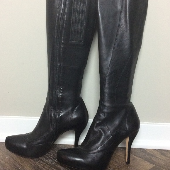 Maxstudio Shoes - Maxstudio black leather knee high boots (6.5M)